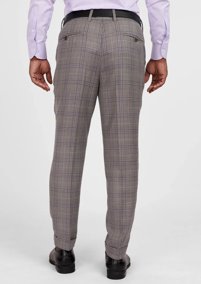 Nickel Grey Checked Pants - SARTORO