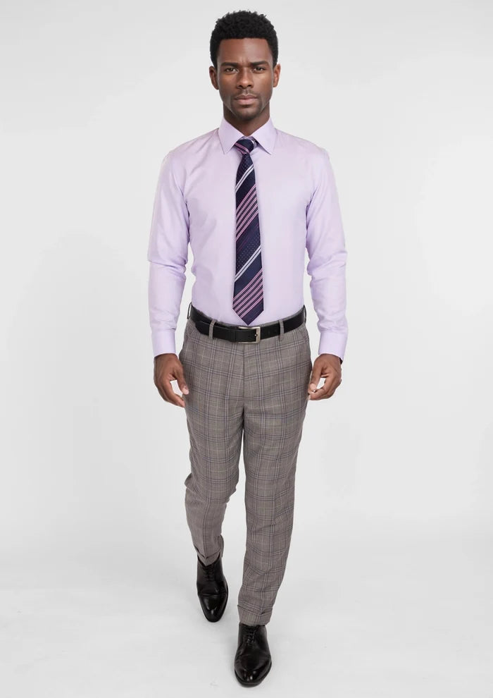 Nickel Grey Checked Pants - SARTORO
