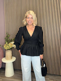 Nika Flounce Top (Black)