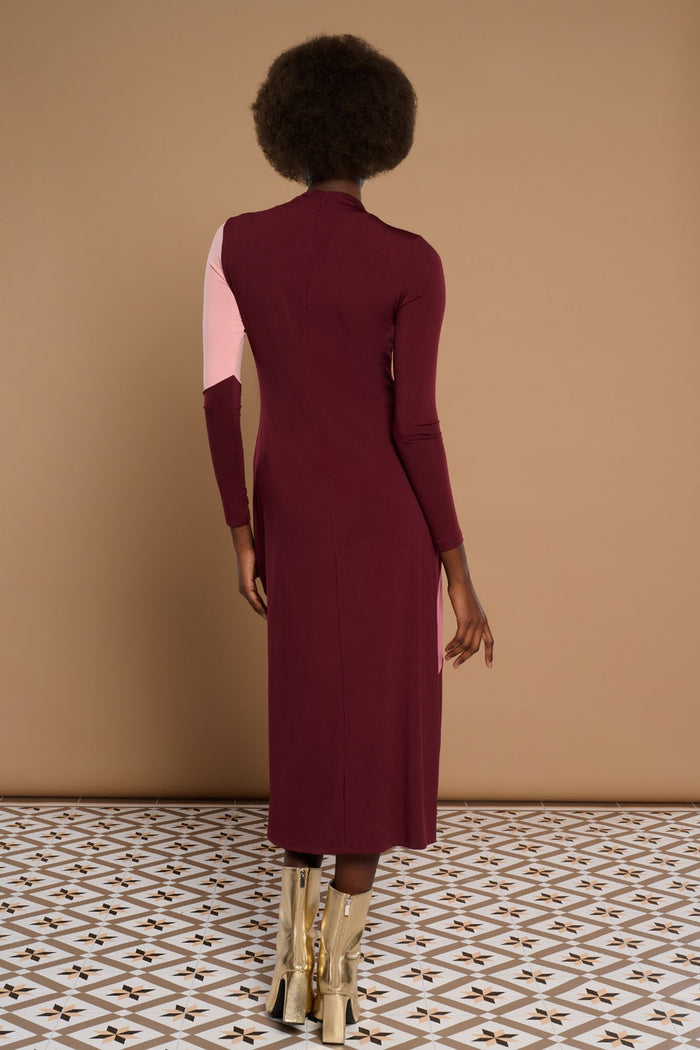 Ninetta Dress (Burgundy/Pink)