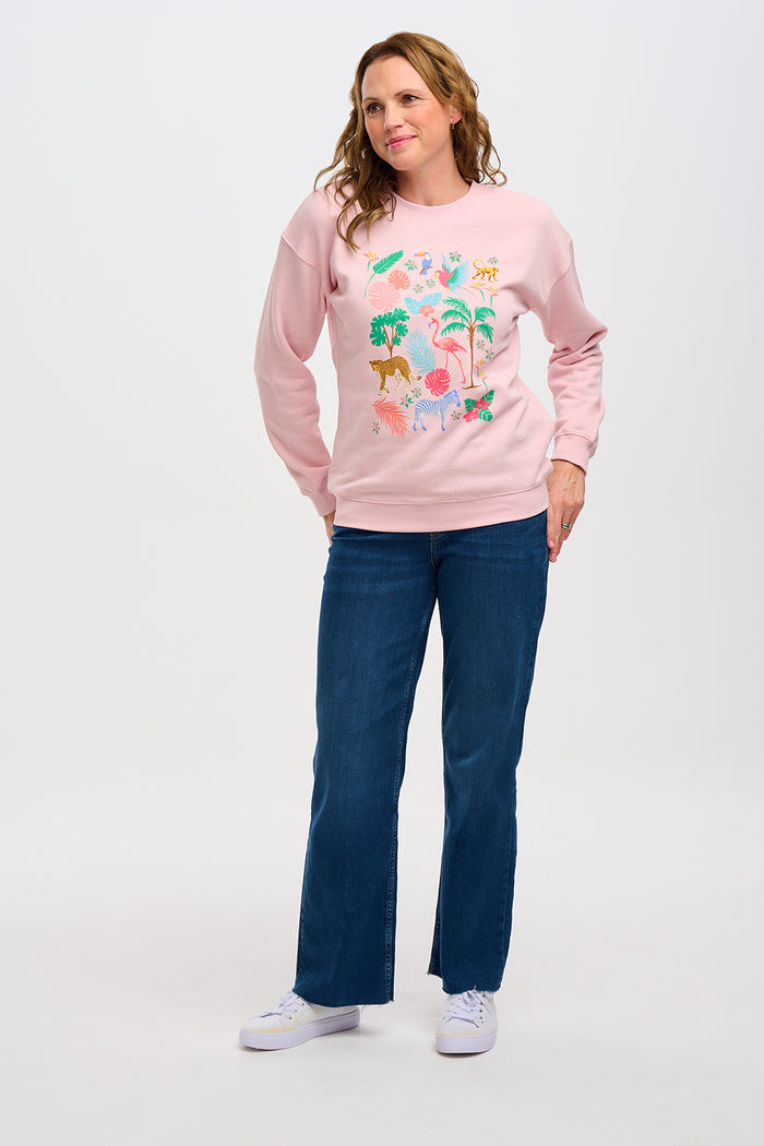 NOAH SWEATER (PEACH/TROPICAL SAFARI)