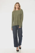 Nora Pocket Knit Sweater in Olive