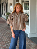 Nothing To Explain Brown Stripe Top