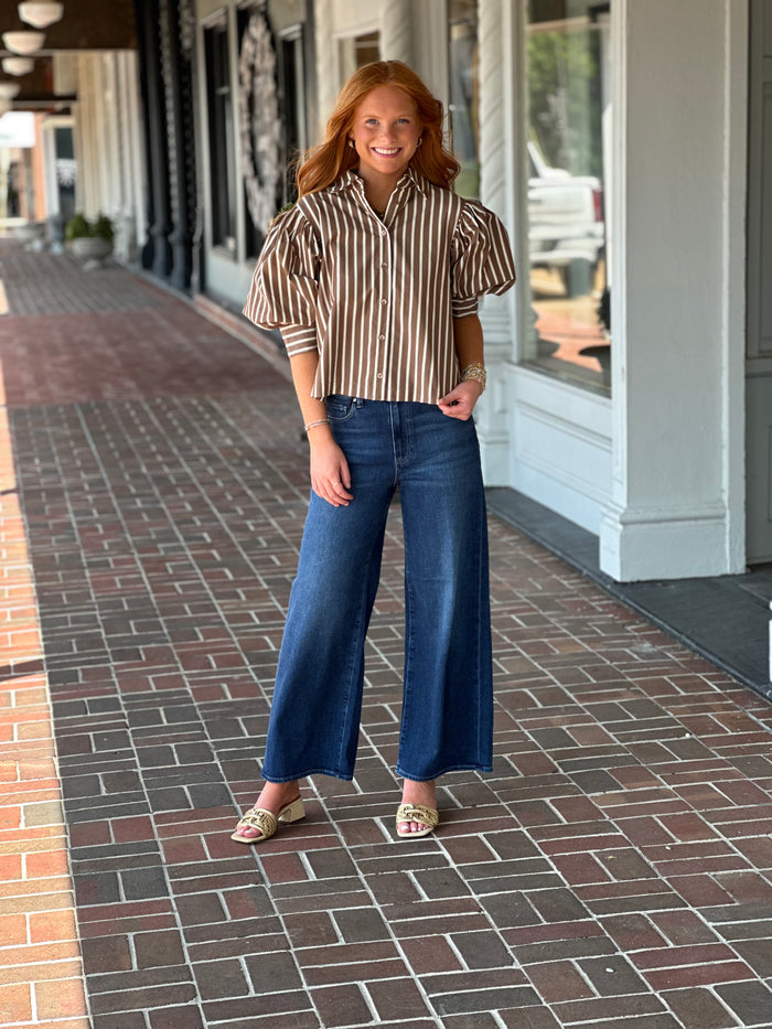 Nothing To Explain Brown Stripe Top