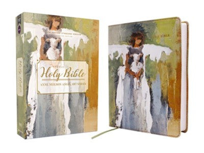 NRSVue Bible, Anne Neilson Angel Art Series, Comfort Print--soft leather-look, multi-green