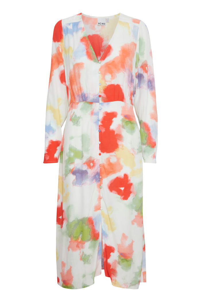Olvie Long Sleeve Dress (Multi Cloud)