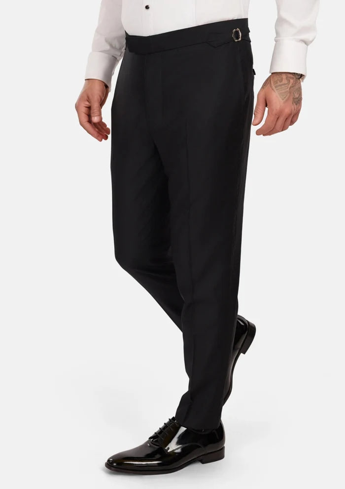 Onyx Black Tuxedo Pants - SARTORO