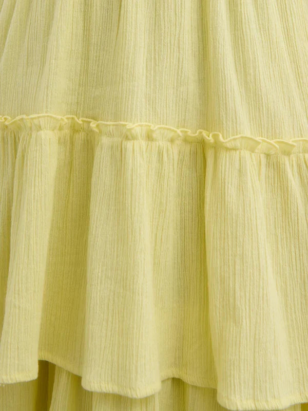 Opal Ruffle Maxi Dress (Lemon)