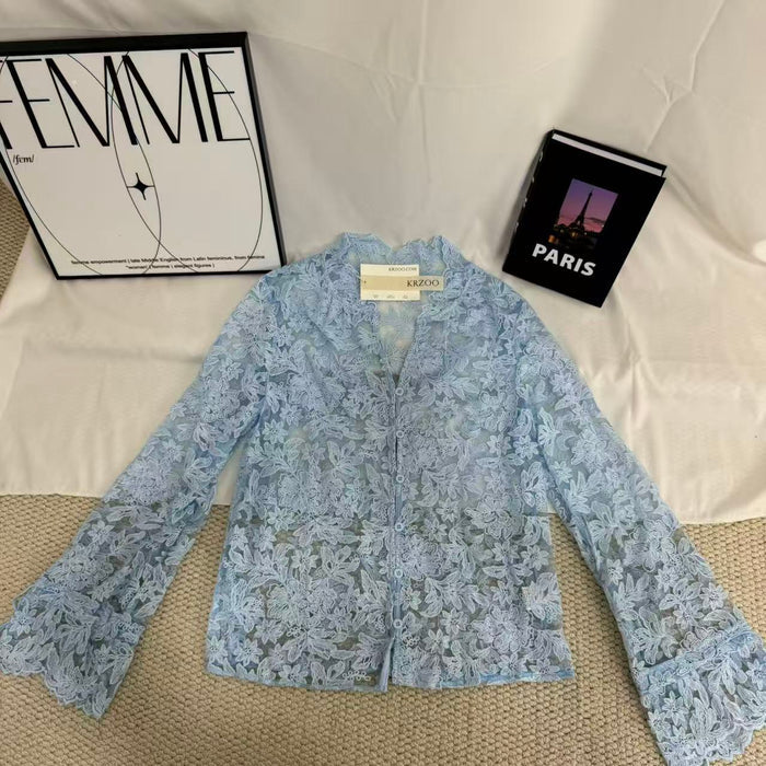 Openwork Casual Lace Shirt