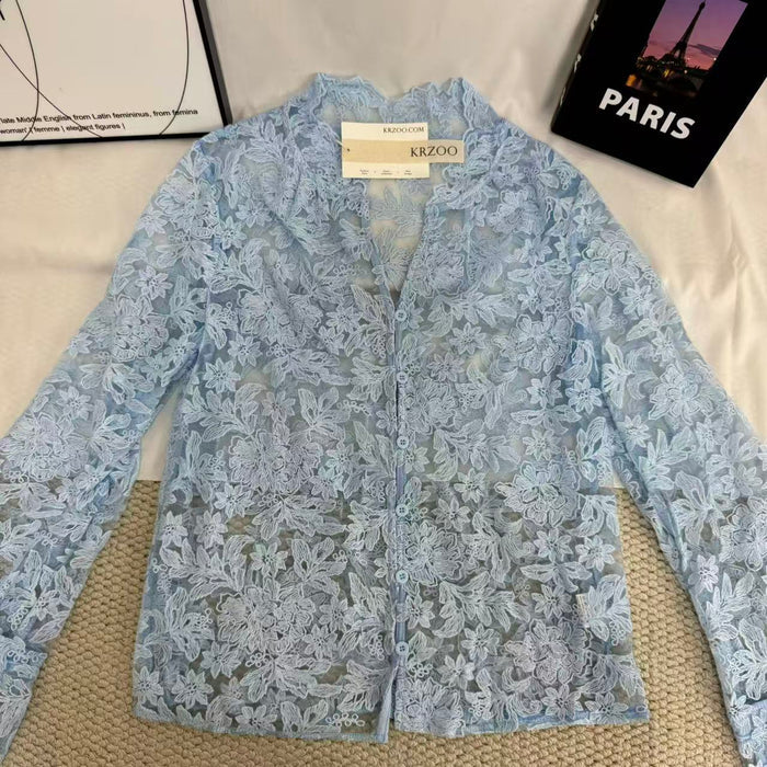 Openwork Casual Lace Shirt