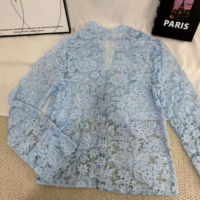 Openwork Casual Lace Shirt