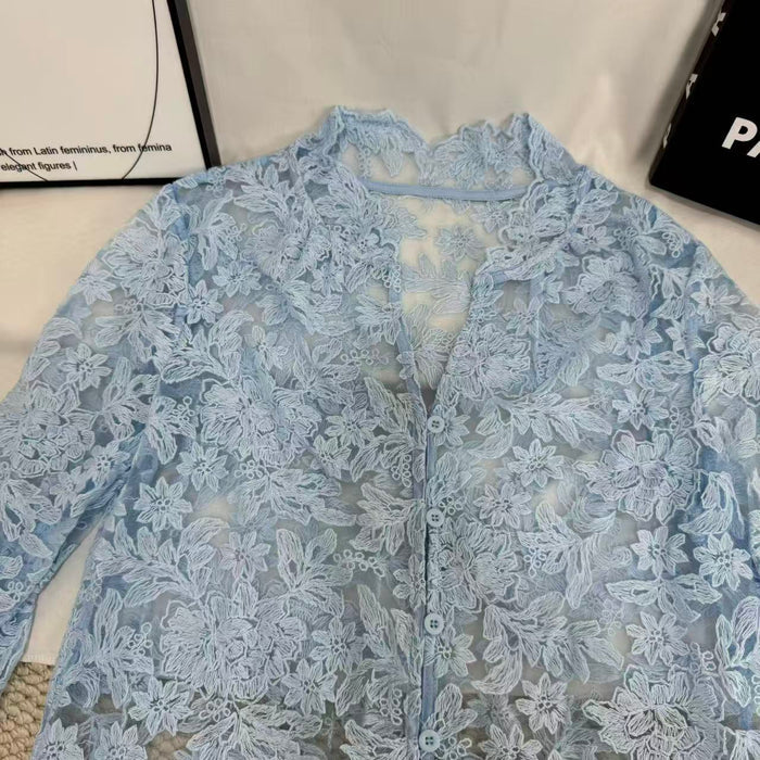 Openwork Casual Lace Shirt