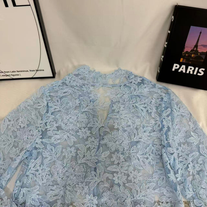 Openwork Casual Lace Shirt