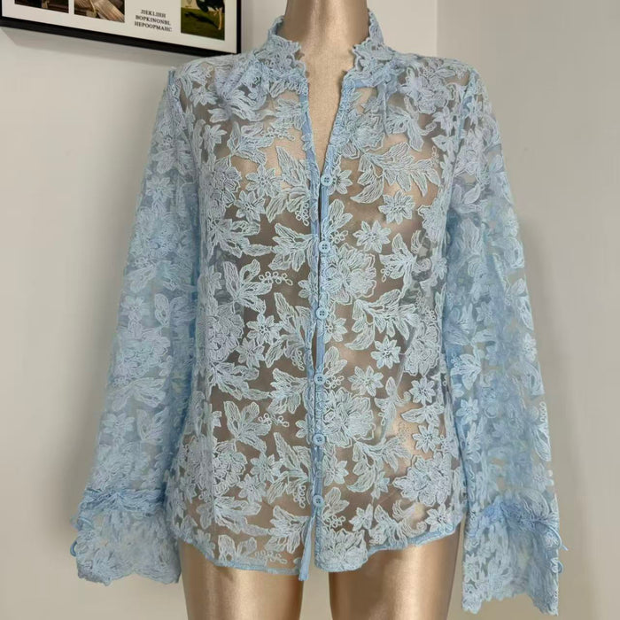 Openwork Casual Lace Shirt