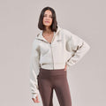 Organic Crop Zip Hoodie - Ecru
