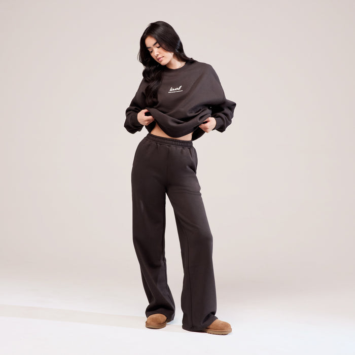 Organic Oversized Sweatshirt Landscape - Black Coffee