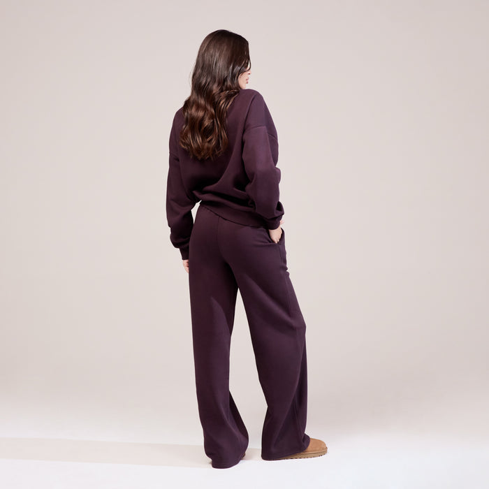 Organic Oversized Sweatshirt Lovall Script - Wine