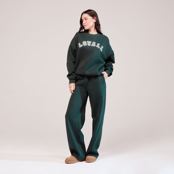 Organic Wide Leg Jogger - Pine