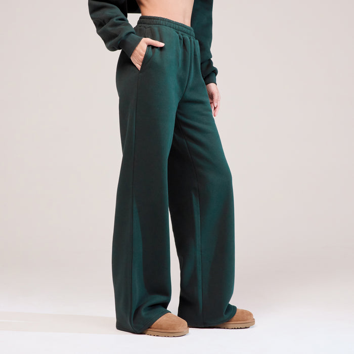 Organic Wide Leg Jogger - Pine