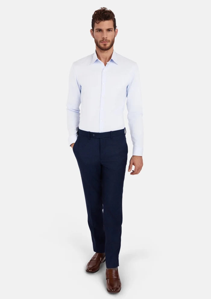 Oxford Blue Flannel Pants - SARTORO