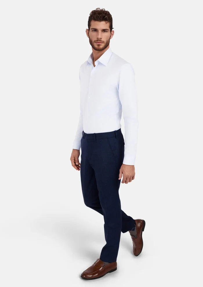 Oxford Blue Flannel Pants - SARTORO