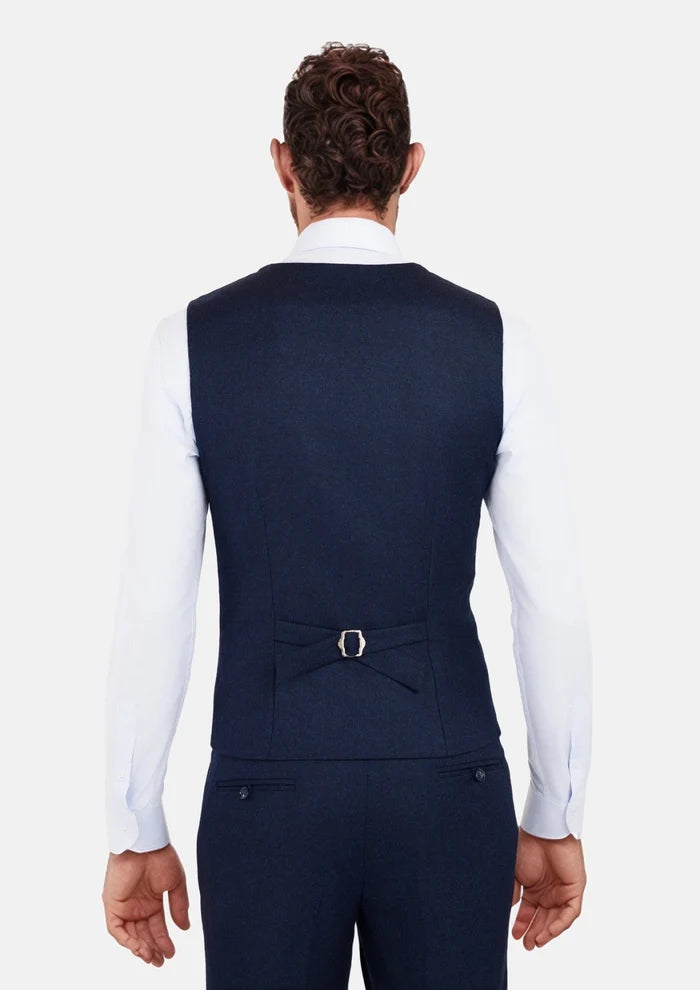 Oxford Blue Flannel Vest - SARTORO