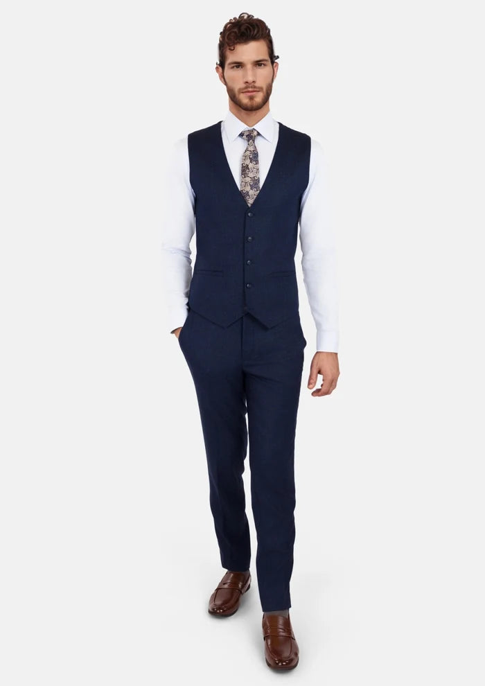 Oxford Blue Flannel Vest - SARTORO