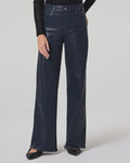 Paige Denim Anessa 31" Wide Leg Jean in Navy Seascape Luxe Coating