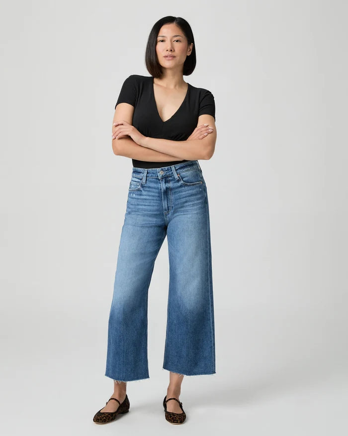 Paige Denim Anessa Wide Leg Jean in Rock Show Distressed