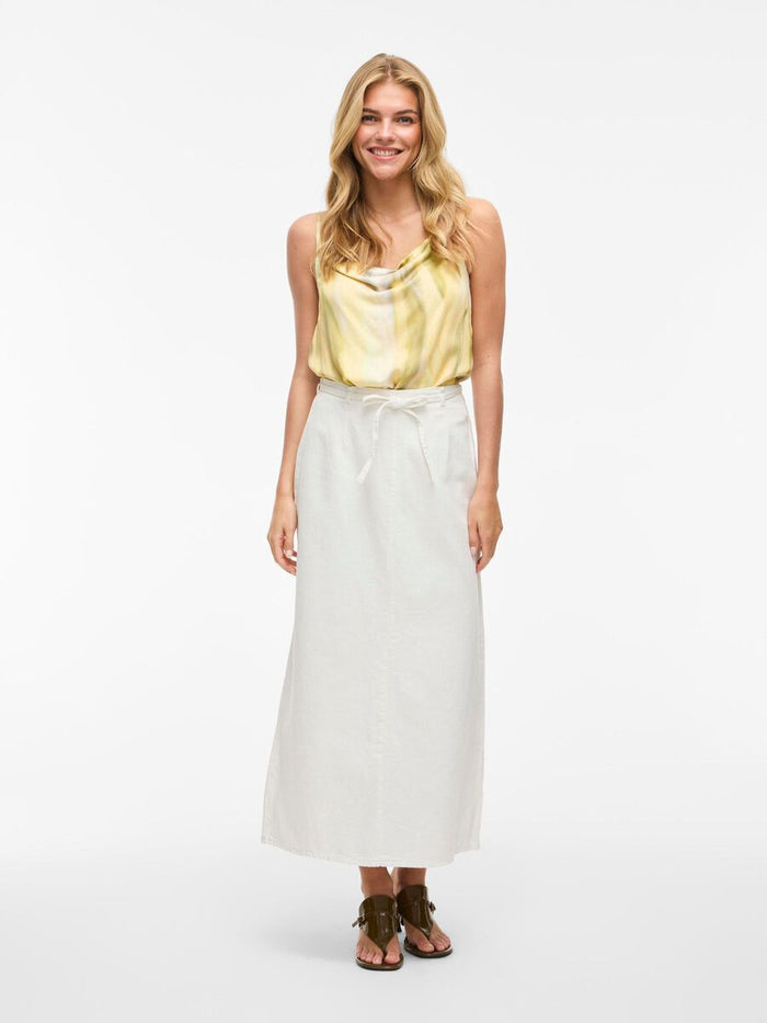 Paige Denim Maxi Skirt (White)
