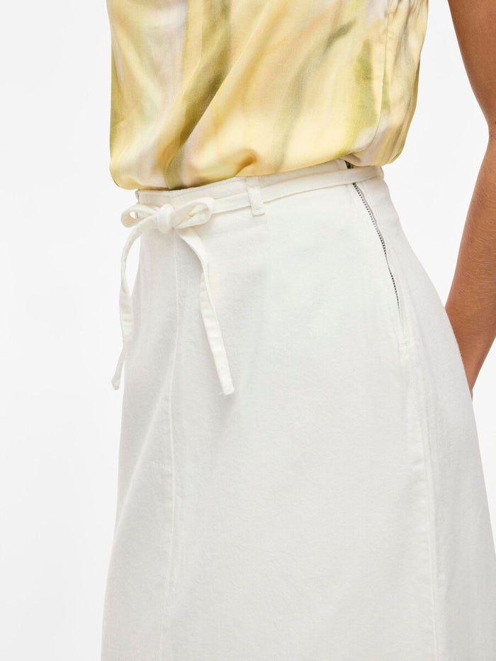 Paige Denim Maxi Skirt (White)