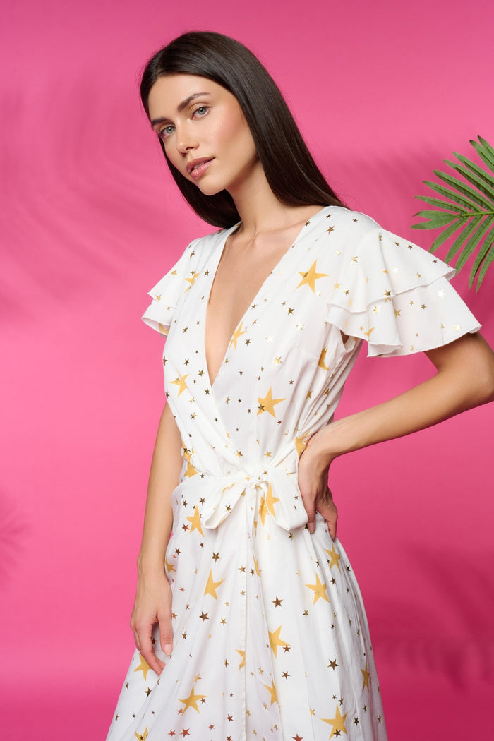 Palm Springs Wrap Dress (White)