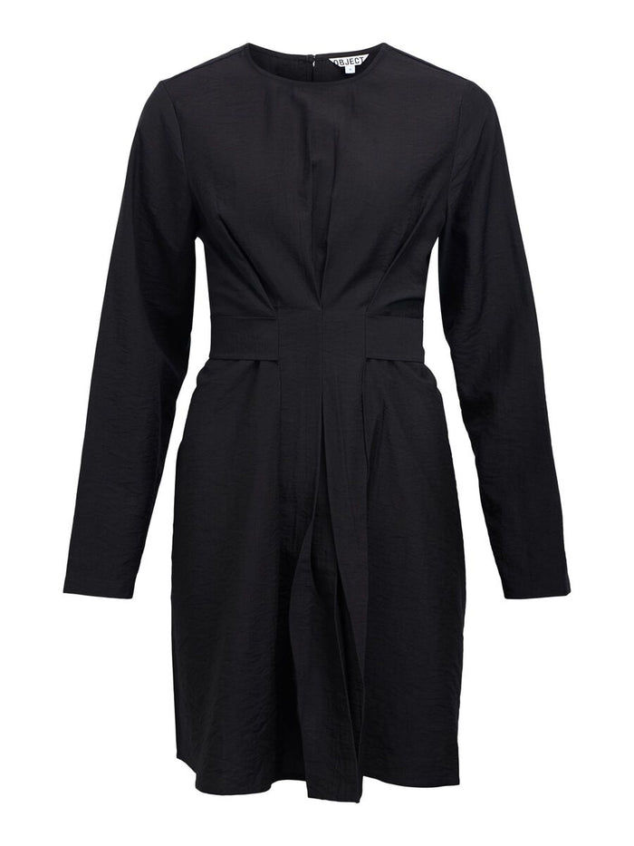 Paula Long Sleeve Mini Dress (Black)