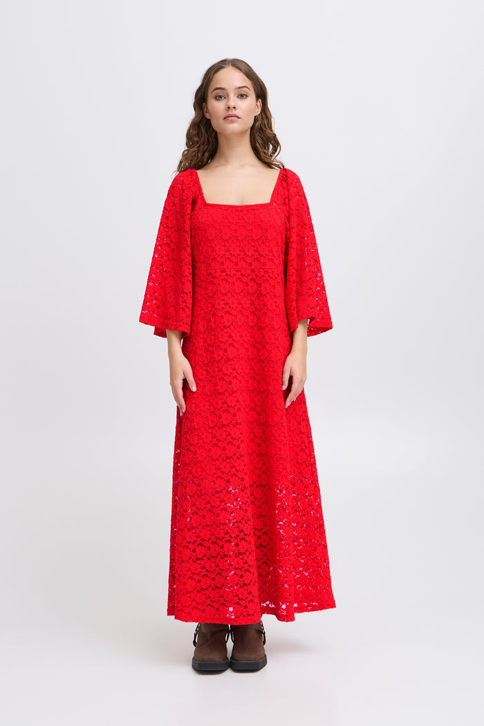 Paula Midi Dress (Mars Red)