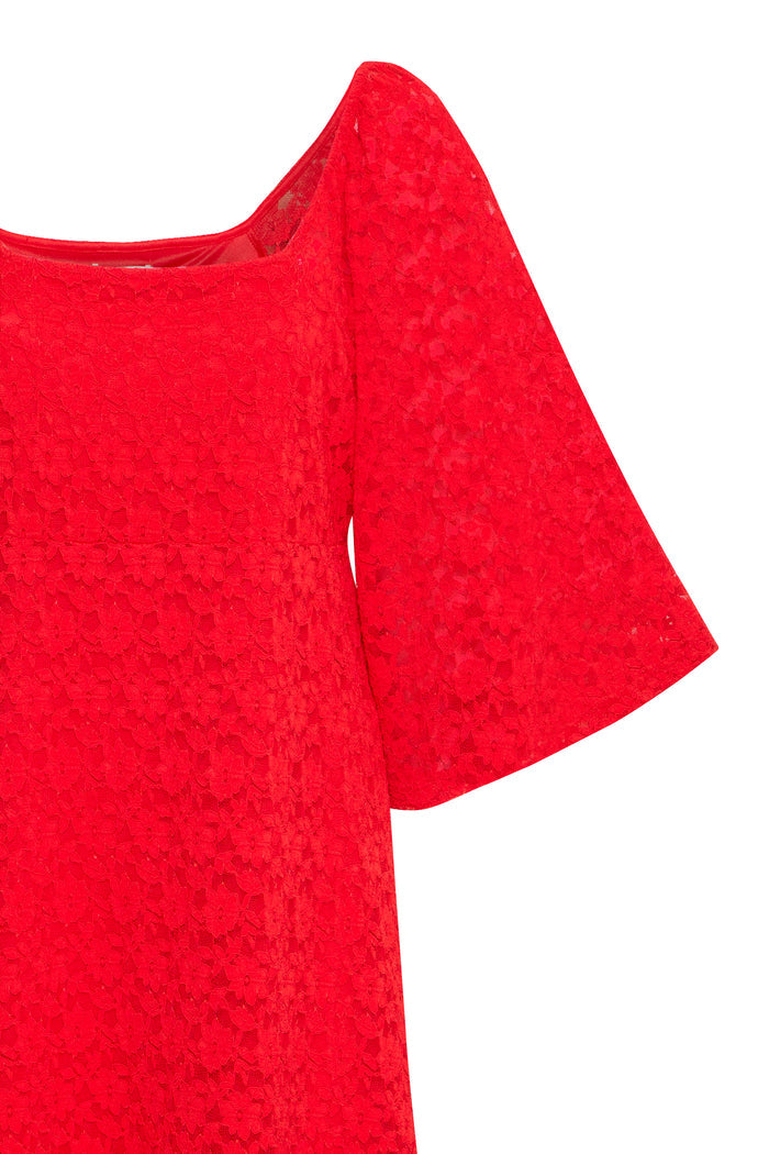Paula Midi Dress (Mars Red)