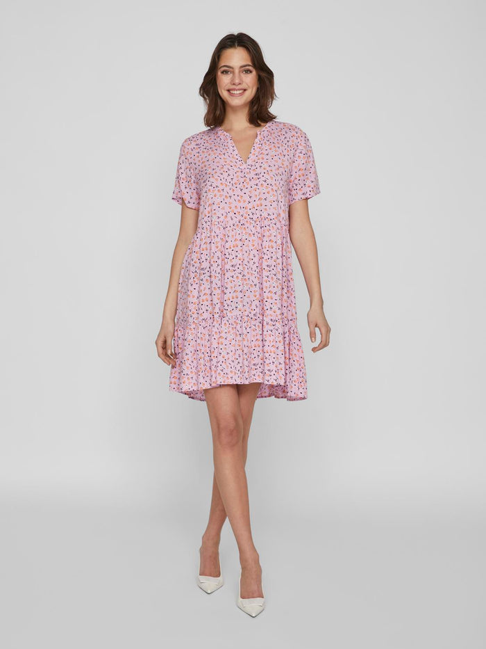 PAYA V NECK DRESS (PASTEL LAVENDER)