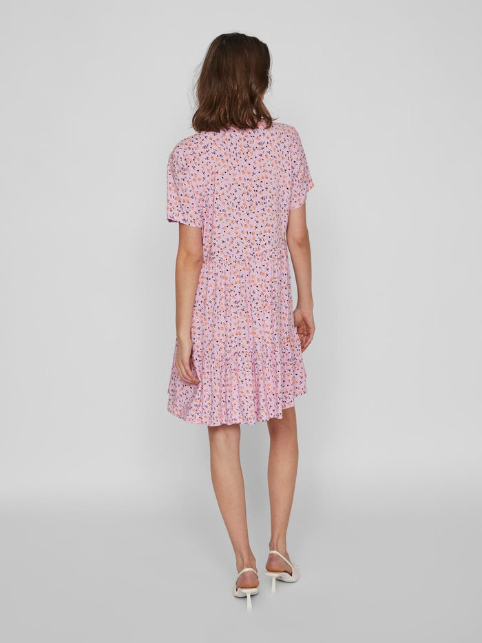 PAYA V NECK DRESS (PASTEL LAVENDER)