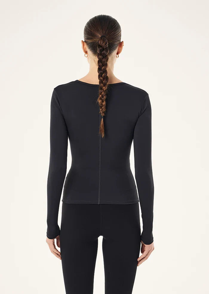 P.E Foundation Scoop Neck LS Top (Black)