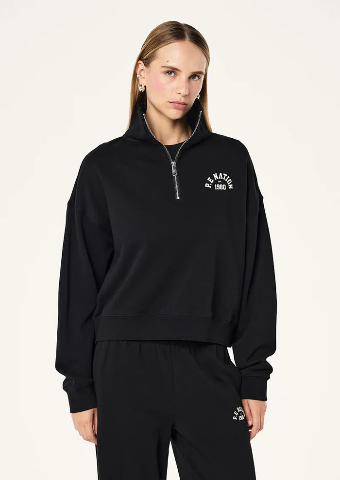 P.E Nation Established Oversize Zip Sweat (Black)