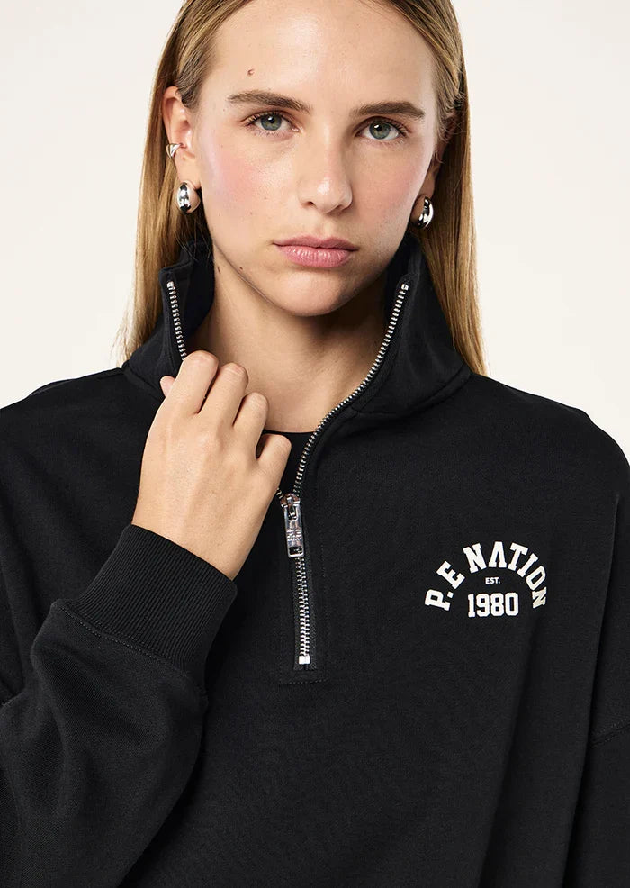 P.E Nation Established Oversize Zip Sweat (Black)