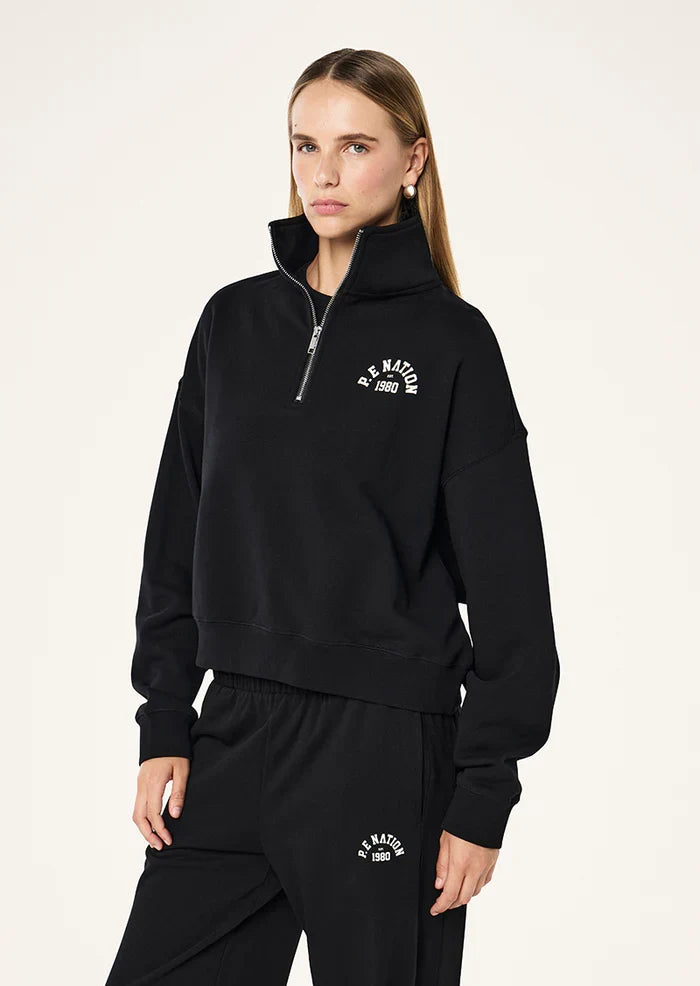 P.E Nation Established Oversize Zip Sweat (Black)