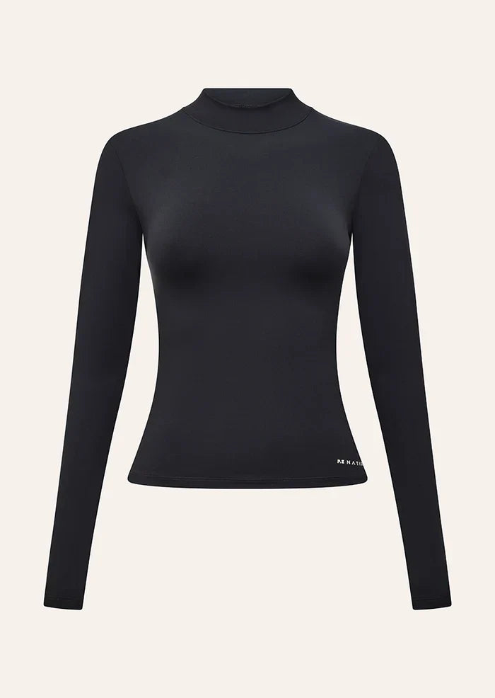 P.E Nation Foundation Mock Neck LS (Black)