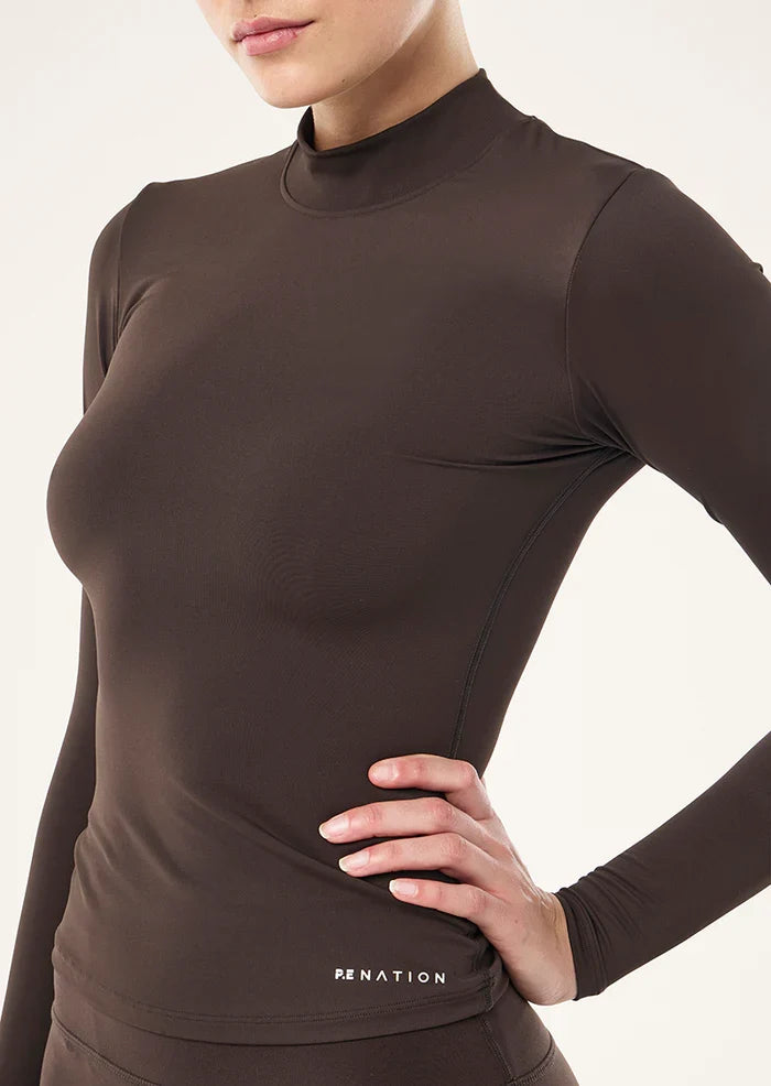 P.E Nation Foundation Mock Neck LS (Coffee)