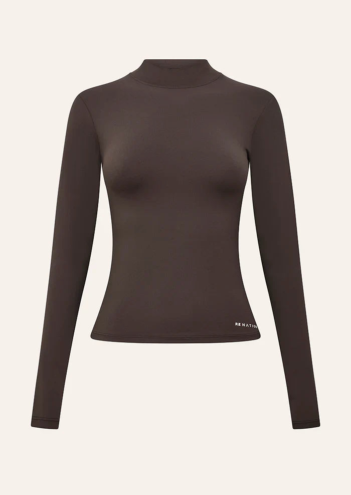 P.E Nation Foundation Mock Neck LS (Coffee)