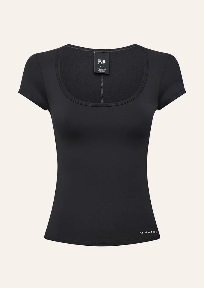 P.E Nation Foundation Scoop SS Top (Black)
