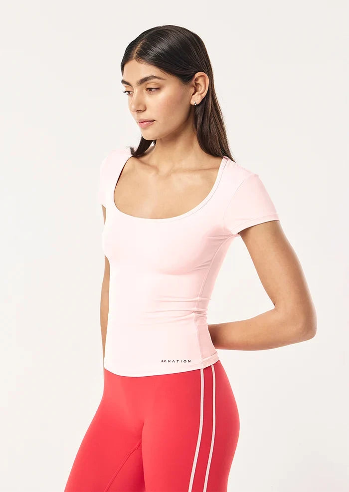 P.E Nation Foundation Scoop SS Top (Soft Pink)