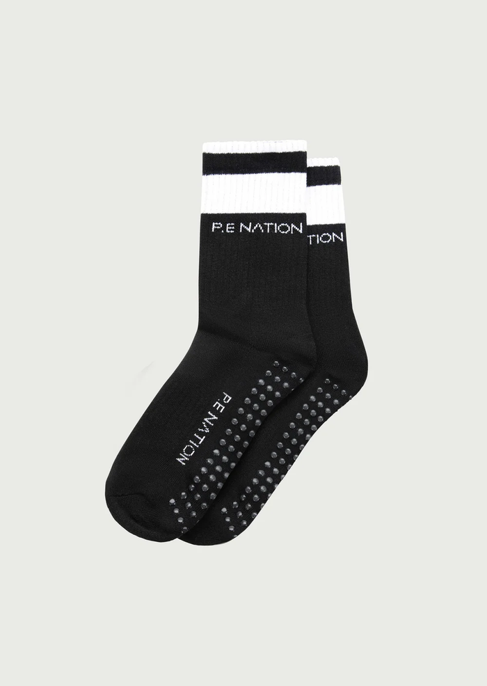 P.E Nation Homage Grip Crew Sock (Black)