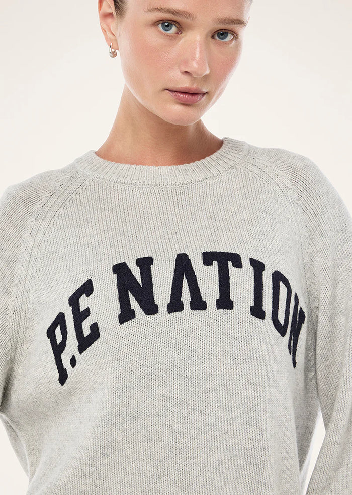 P.E NATION Legacy Knit Crew (Snow Marle/Caviar)