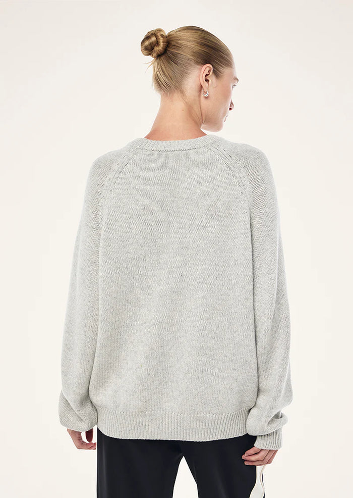 P.E NATION Legacy Knit Crew (Snow Marle/Caviar)