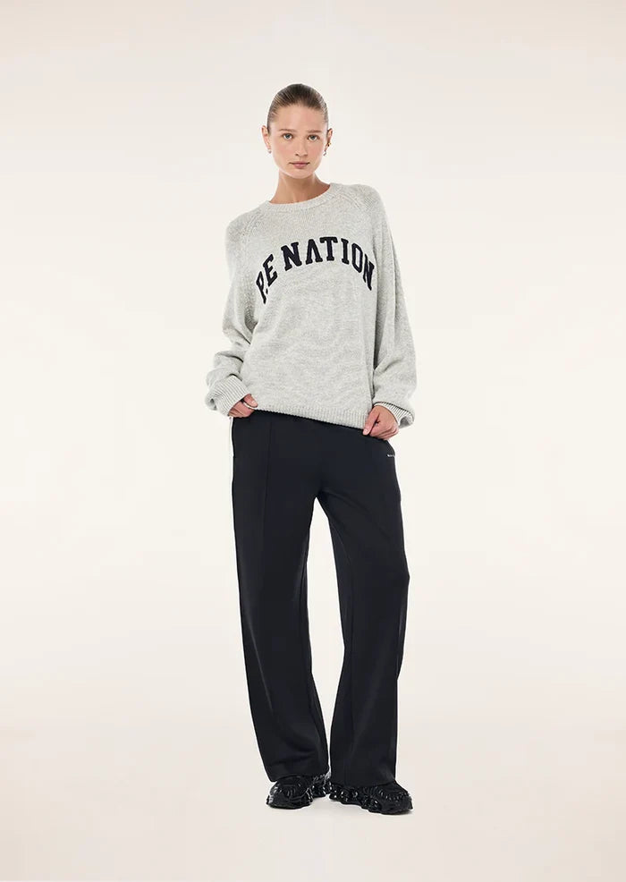 P.E NATION Legacy Knit Crew (Snow Marle/Caviar)